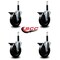 Service Caster 5'' Soft Rubber Swivel 3/4'' Expanding Stem Caster Set with Brake, 4PK SCC-EX20S514-SRS-PLB-34-4 - alternate 3